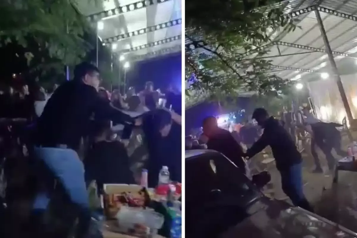 En mutlu günlerinde başlarına gelene bakın! Masalar, sandalyeler havada uçuştu