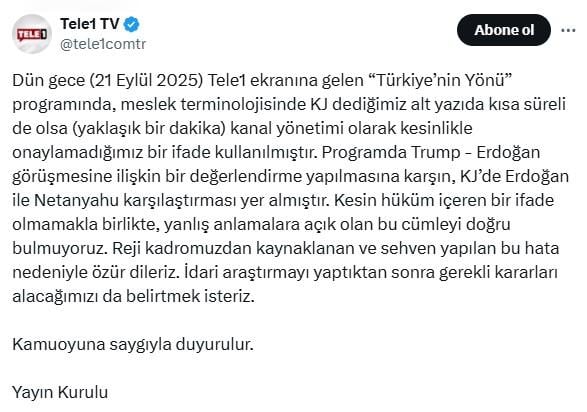 A scandal related to Erdoğan on the television channel! Reactions came one after another