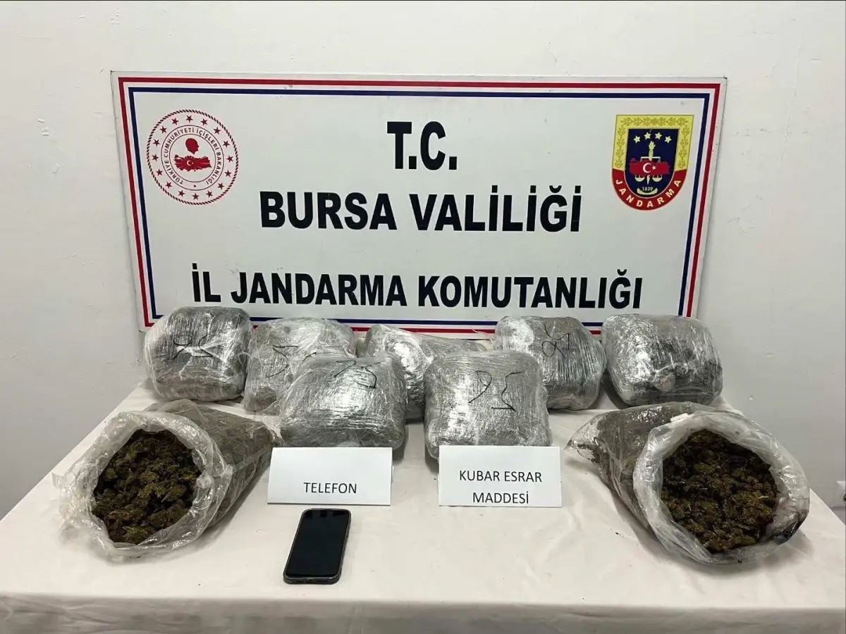 Bursa'da Jandarma Operasyonu: 8 Kilo 900 Gram Esrar Ele Geçirildi