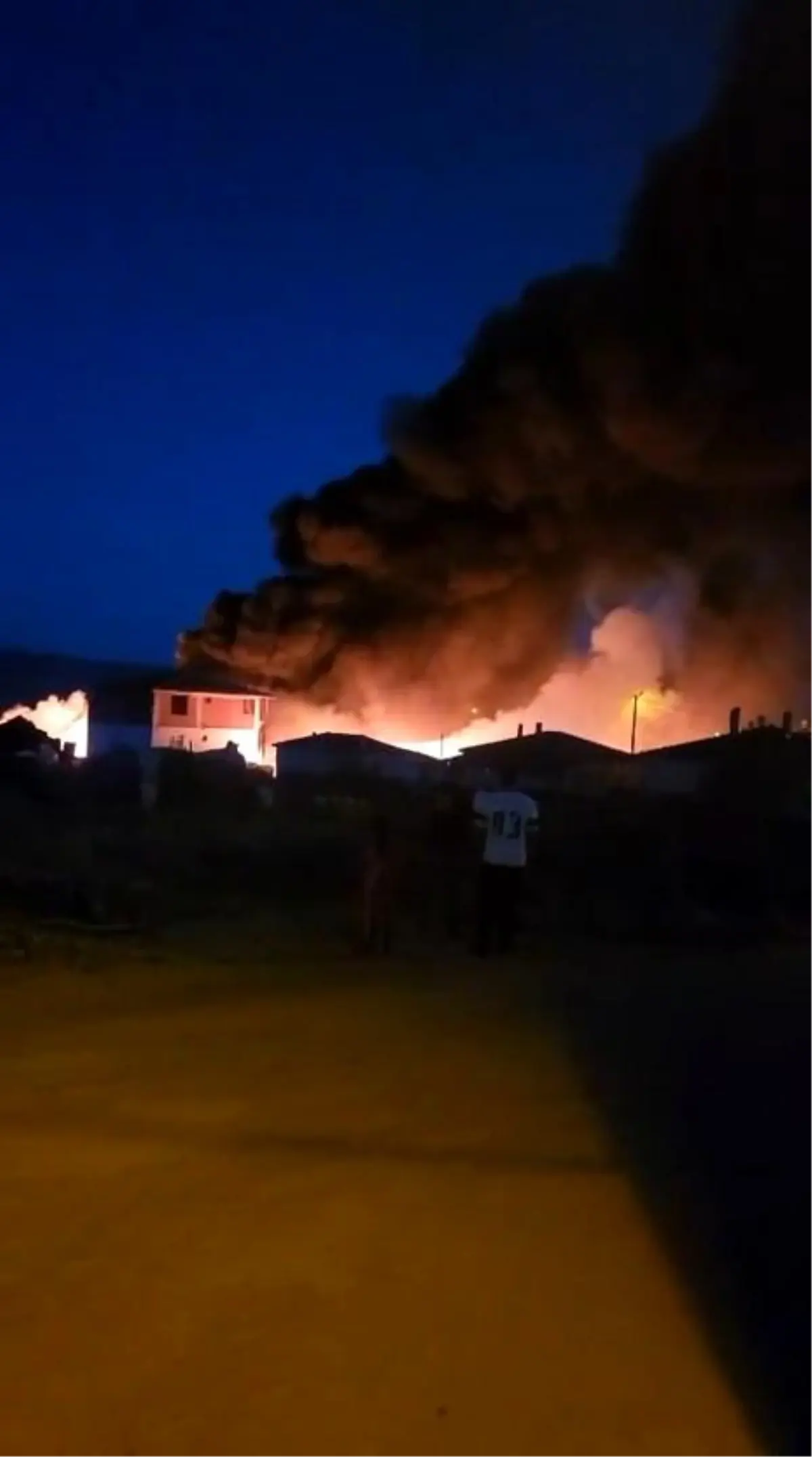 Çanakkale'de Hurdalıkta Çıkan Yangın Evleri Tehdit Etti