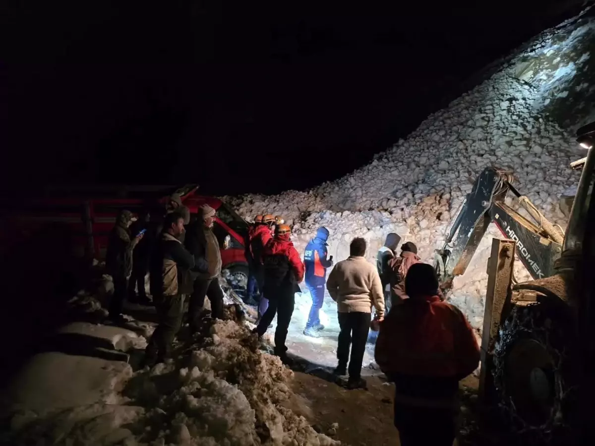 Rize'de Çığ Faciası: Araçlar ve Hayvanlar Kurtarıldı