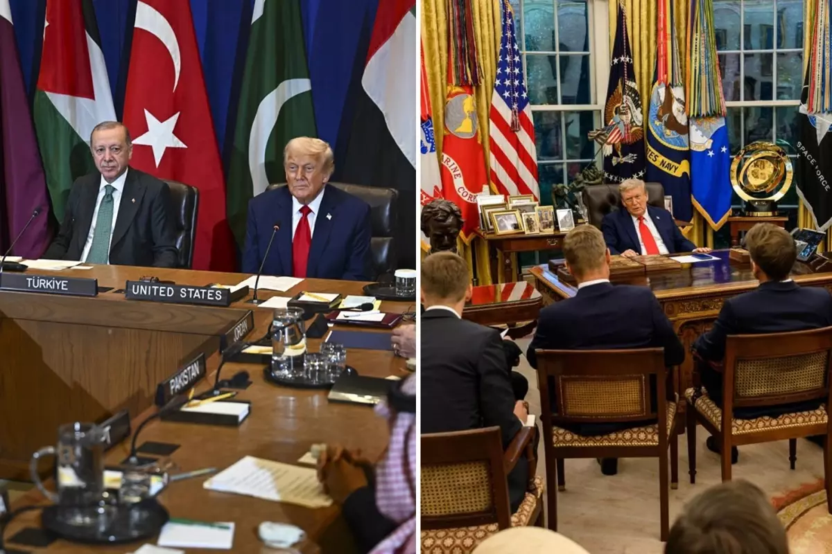 Cumhurbaşkanı Erdoğan'ı da yanına alan Trump, seçtiği tarafı masada gösterdi