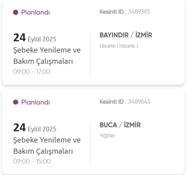 İzmir GEDİZ elektrik kesintisi! 24 Eylül İzmir'de elektrik kesintisi ne zaman bitecek, elektrikler ne zaman gelecek? İzmir GEDİZ elektrik kesintisi! 24 Eylül İzmir'de elektrik kesintisi ne zaman bitecek, elektrikler ne zaman gelecek?