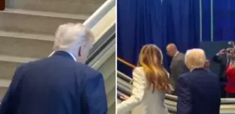 Yürüyen merdiven Trump binecekken arızalandı