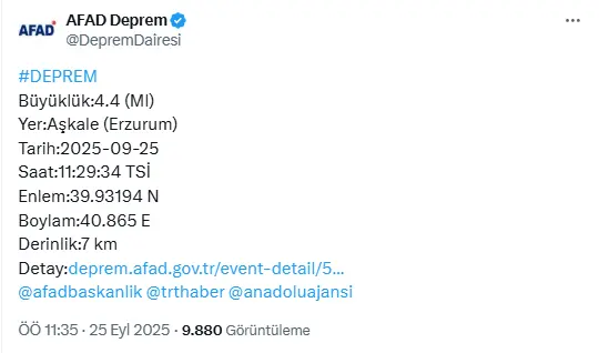 Scary earthquake in Erzurum