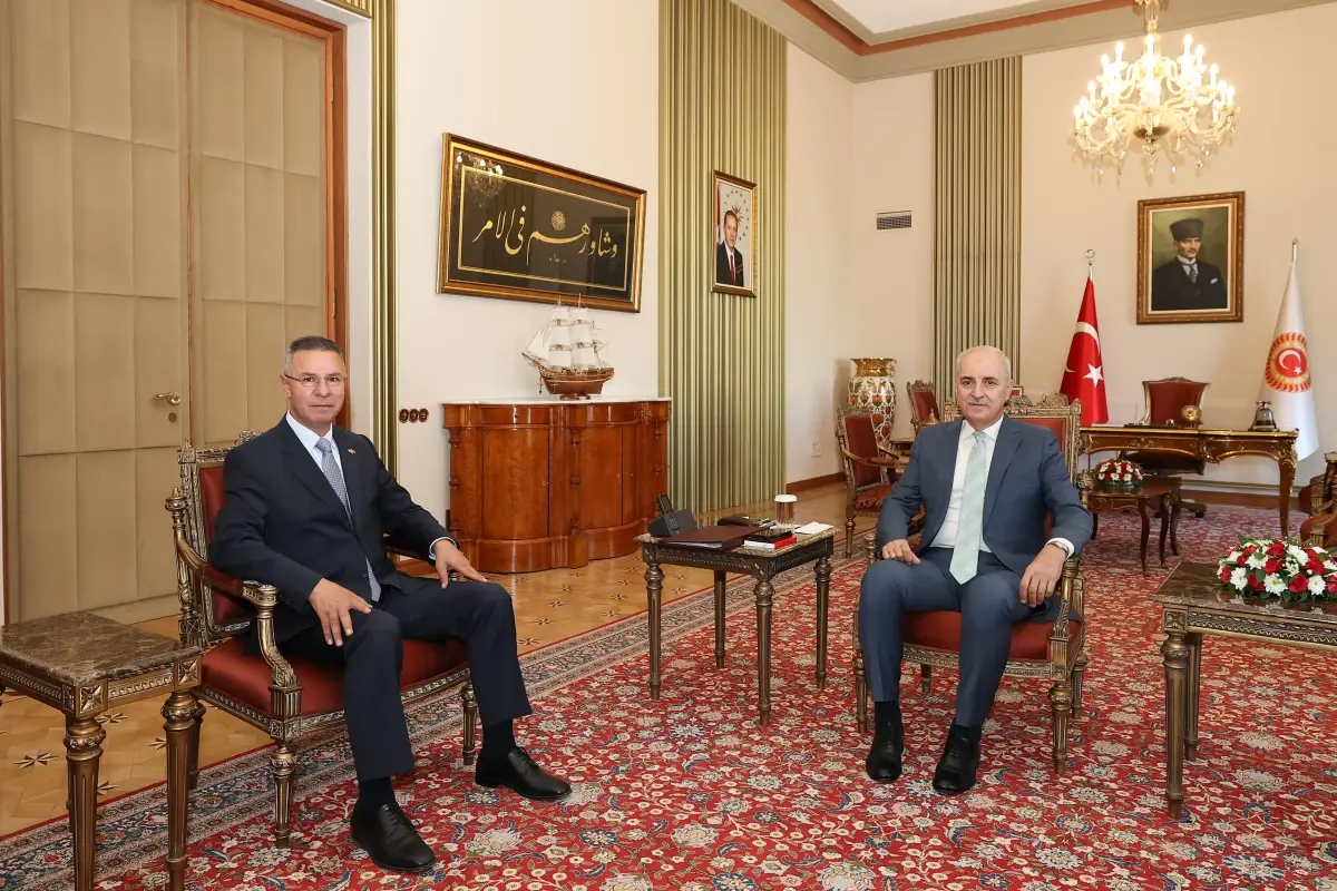 TBMM Başkanı Numan Kurtulmuş, Filistin Büyükelçisi Faed Mustafa'yı Kabul Etti