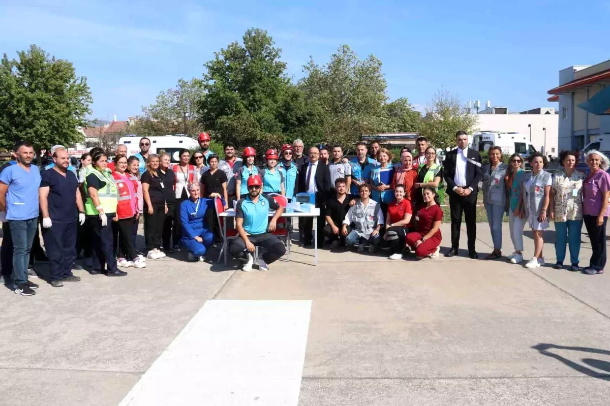 Fethiye Devlet Hastanesi'nde Afet Tatbikatı Gerçekleştirildi