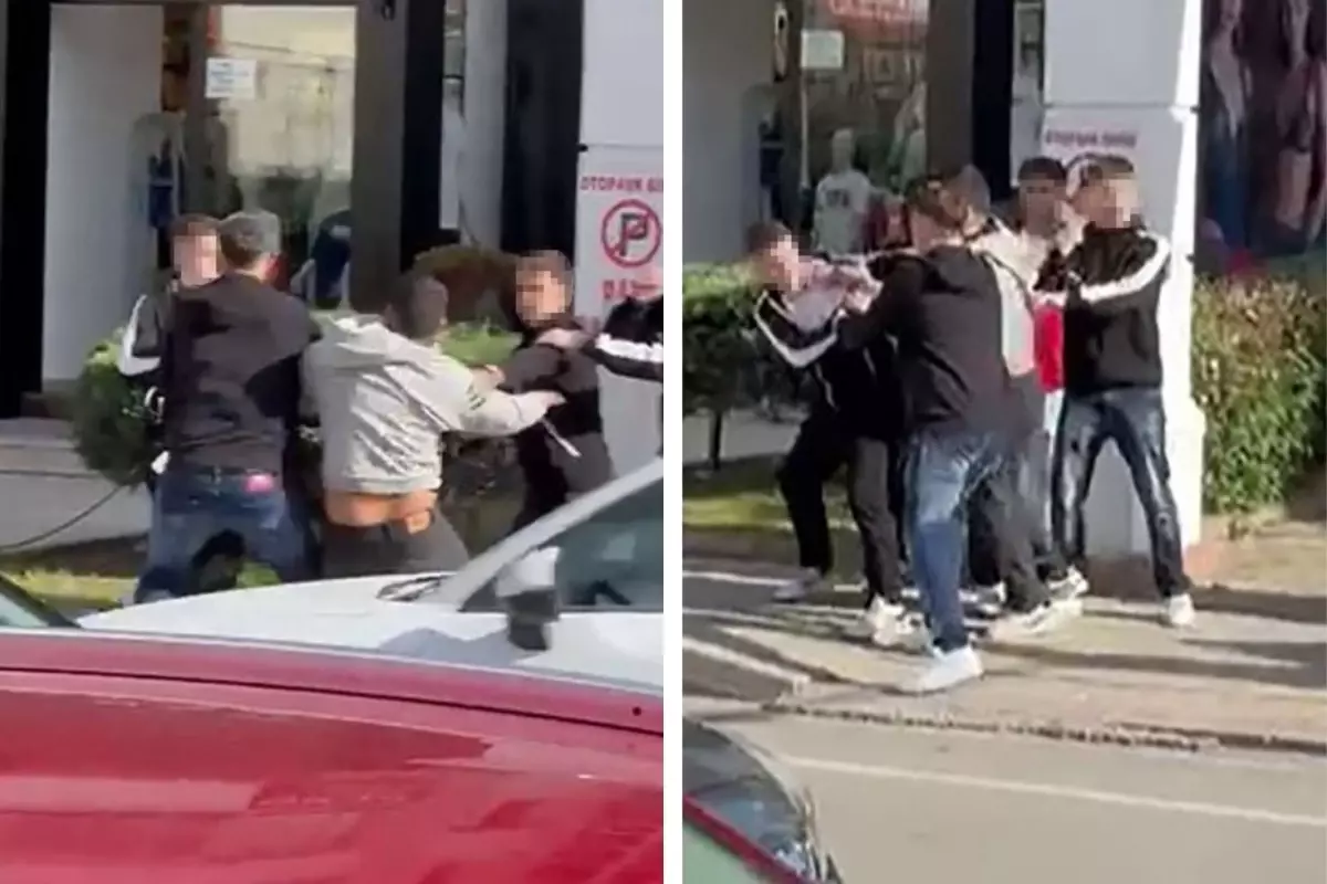 Kimse onları ayıramadı! Gençler arasındaki kavga kamerada