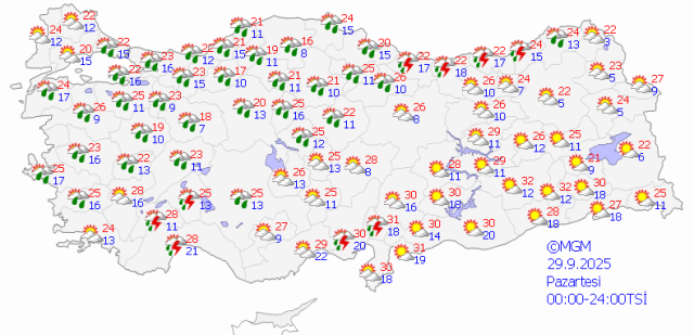Yellow code warning from Meteorology for 13 provinces: Storm and heavy rain are coming