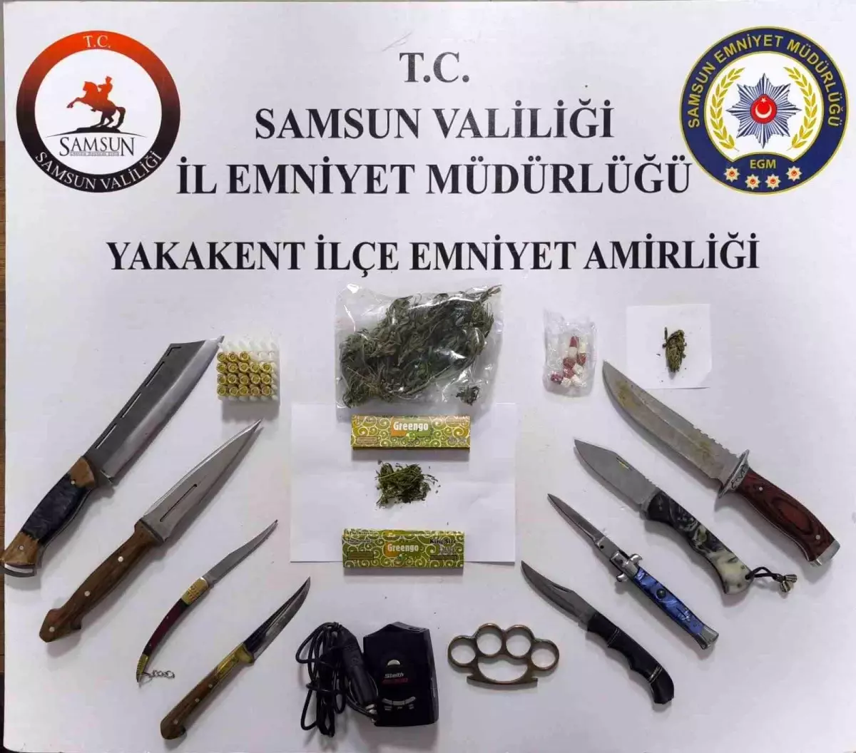 Samsun'da Narko Alan Uygulamasında Silah ve Uyuşturucu Ele Geçirildi