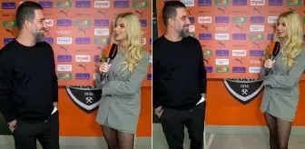 Arda Turan ve yüzüne bakmadığı spiker arasında Türkçe diyalog