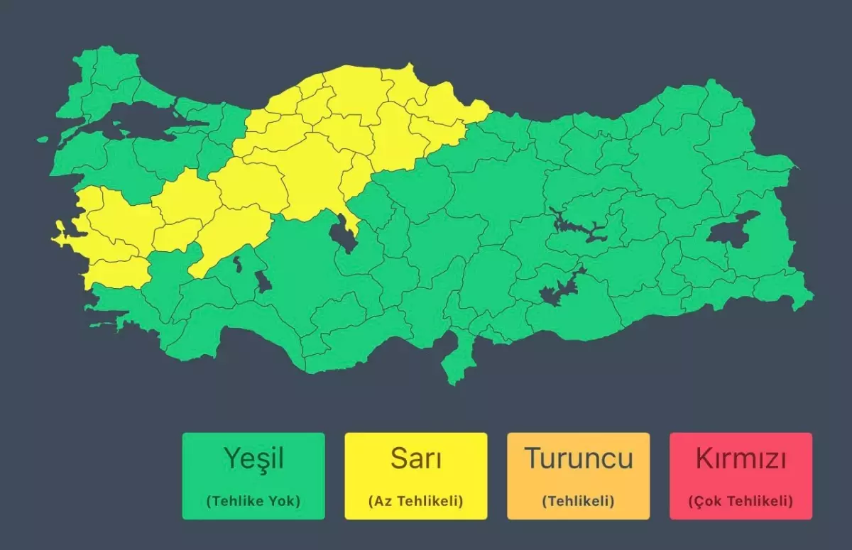 İç Ege, İç Anadolu ve Orta Karadeniz için Sağanak Uyarısı