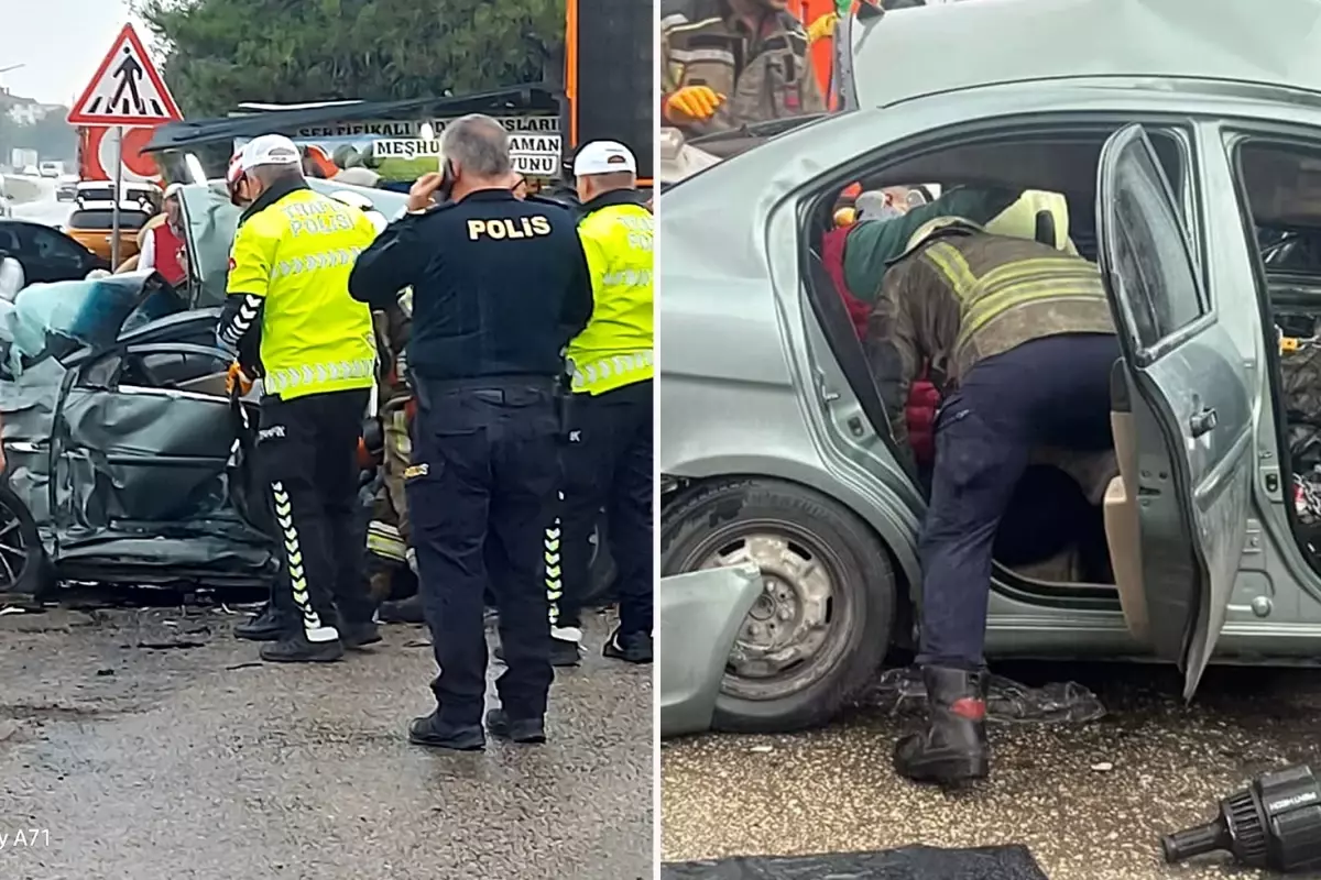 Otomobil, park halindeki tankere çarptı: 3 ölü, 2 yaralı