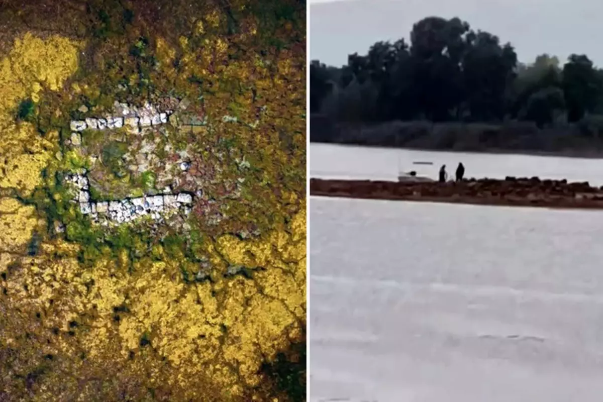 Sapanca Gölü'nde sular çekildi, tarih ortaya çıktı