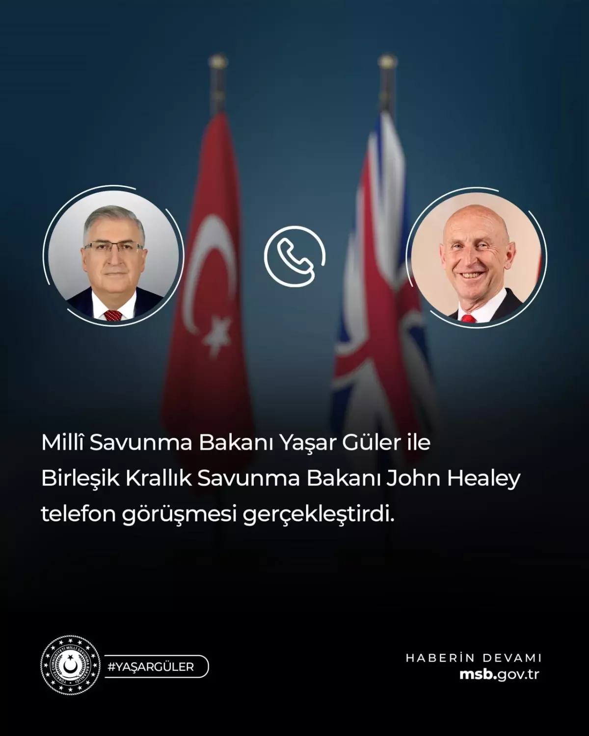 Savunma Bakanları Telefonda Görüştü