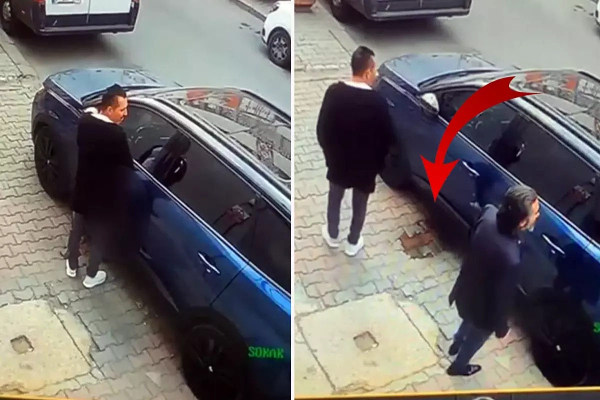 Otomobilin üzerine idrarını yaptı; sahibine saldırdı