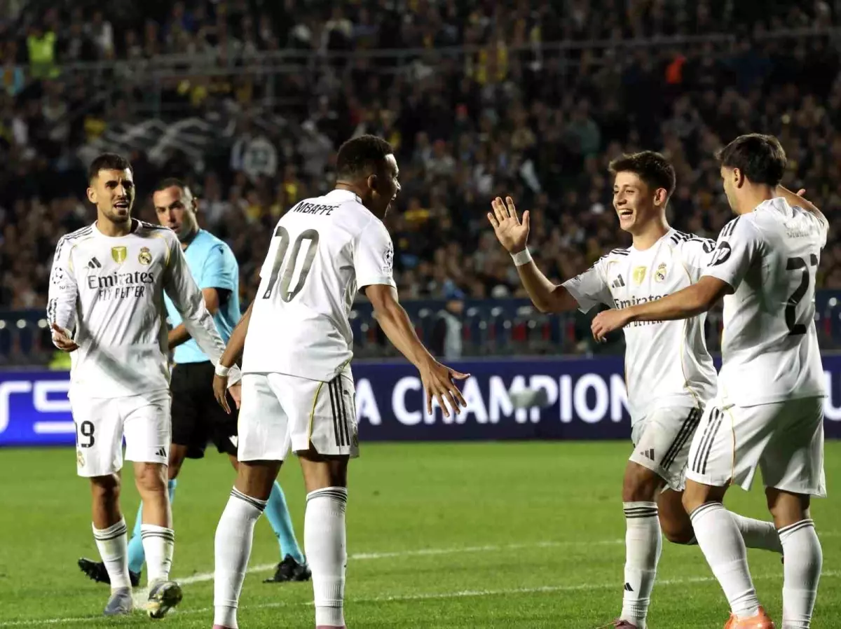 Real Madrid, Kairat Almatı'yı 5-0 ile geçerken Mbappe'den Hat-Trick