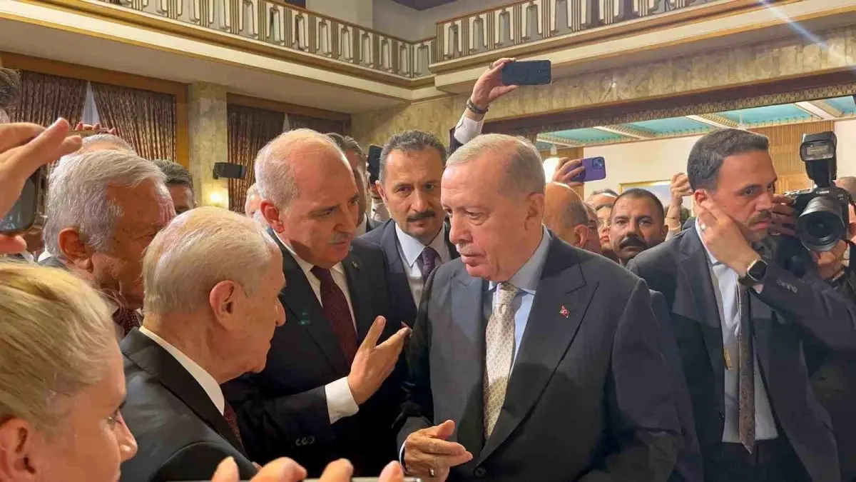 Cumhurbaşkanı Recep Tayyip Erdoğan, TBMM Başkanı Numan Kurtulmuş, MHP Lideri Devlet Bahçeli, BBP Genel Başkanı Mustafa Destici ve HÜDA-PAR Genel...