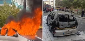Dini nikahla birlikte yaşadığı adamın otomobilini ateşe verdi