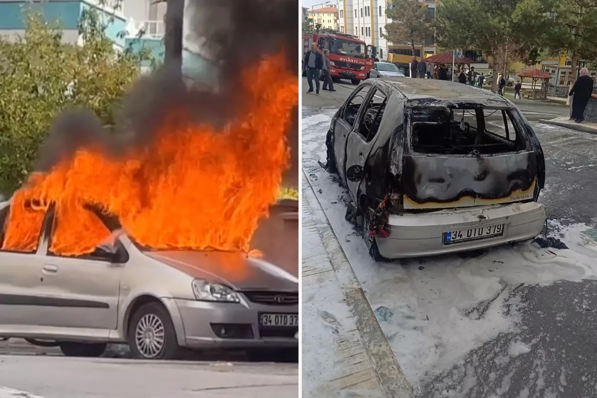 Dini nikahla birlikte yaşadığı adamın otomobilini ateşe verdi