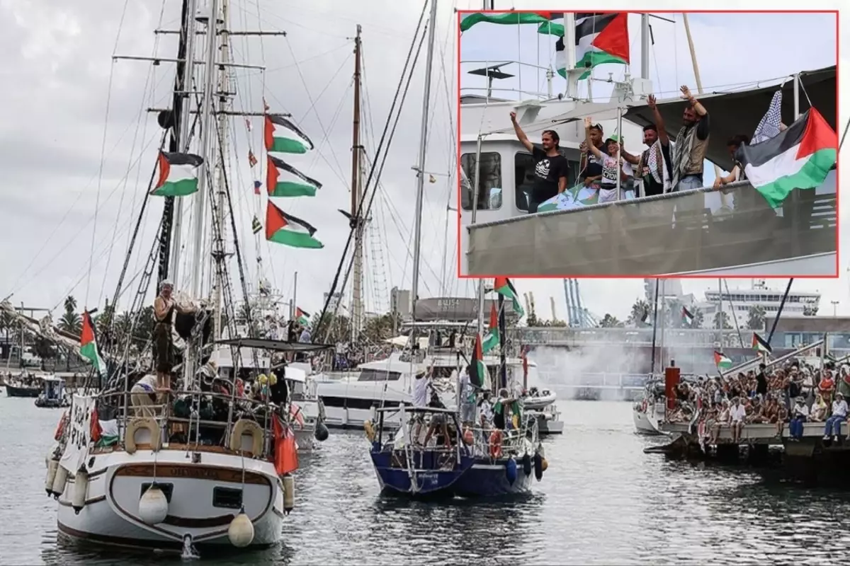 Gazze&apos;ye yaklaşan Sumud Filosu&apos;nda saldırı alarmı! 20 İsrail gemisi 3 mil uzaklıkta