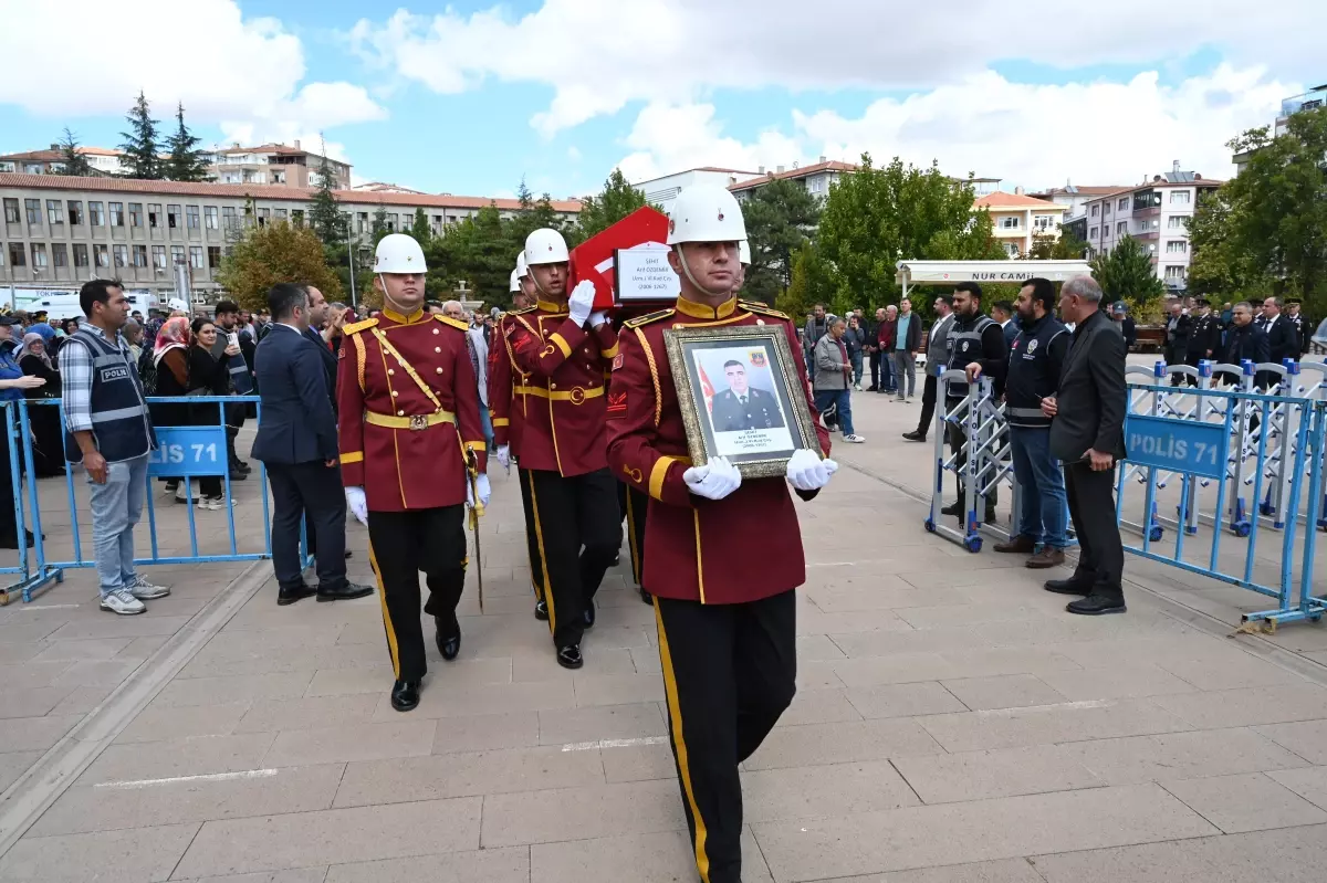 Aksaray'da şehit olan jandarma için Kırıkkale'de cenaze töreni düzenlendi
