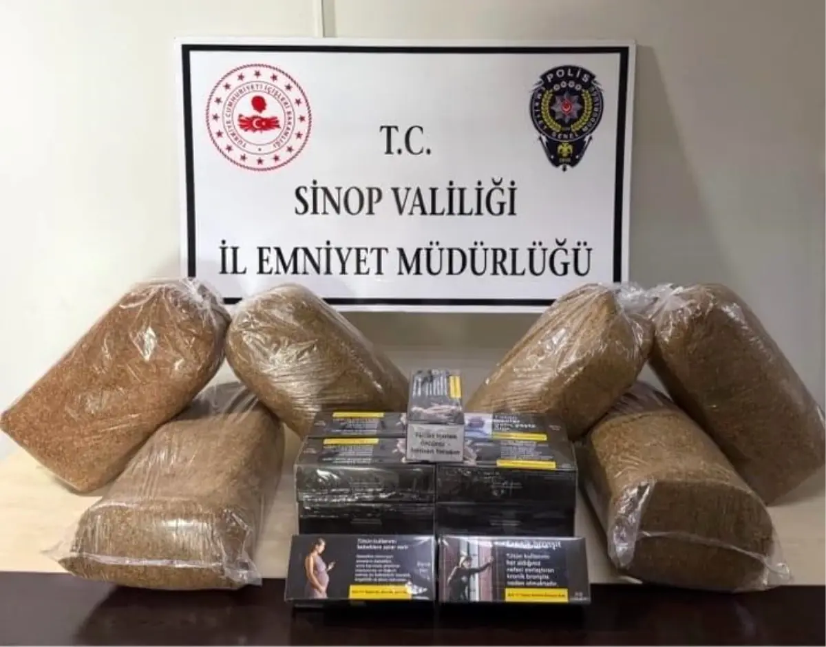 Sinop'ta Kaçak Tütün ve Makaron Operasyonu