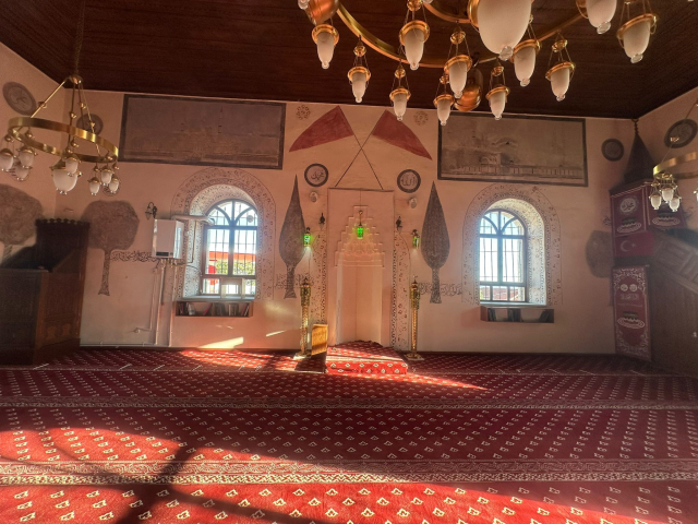 A natural gas boiler was installed on the wall of the 139-year-old mosque facing the qibla