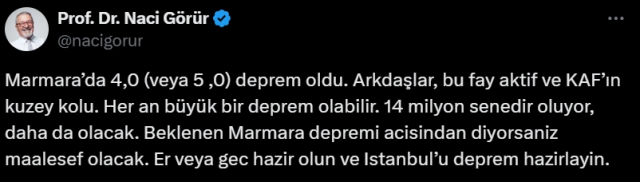 Bu gece İstanbul'da deprem bekleniyor mu? Naci Görür'den deprem uyarısı!