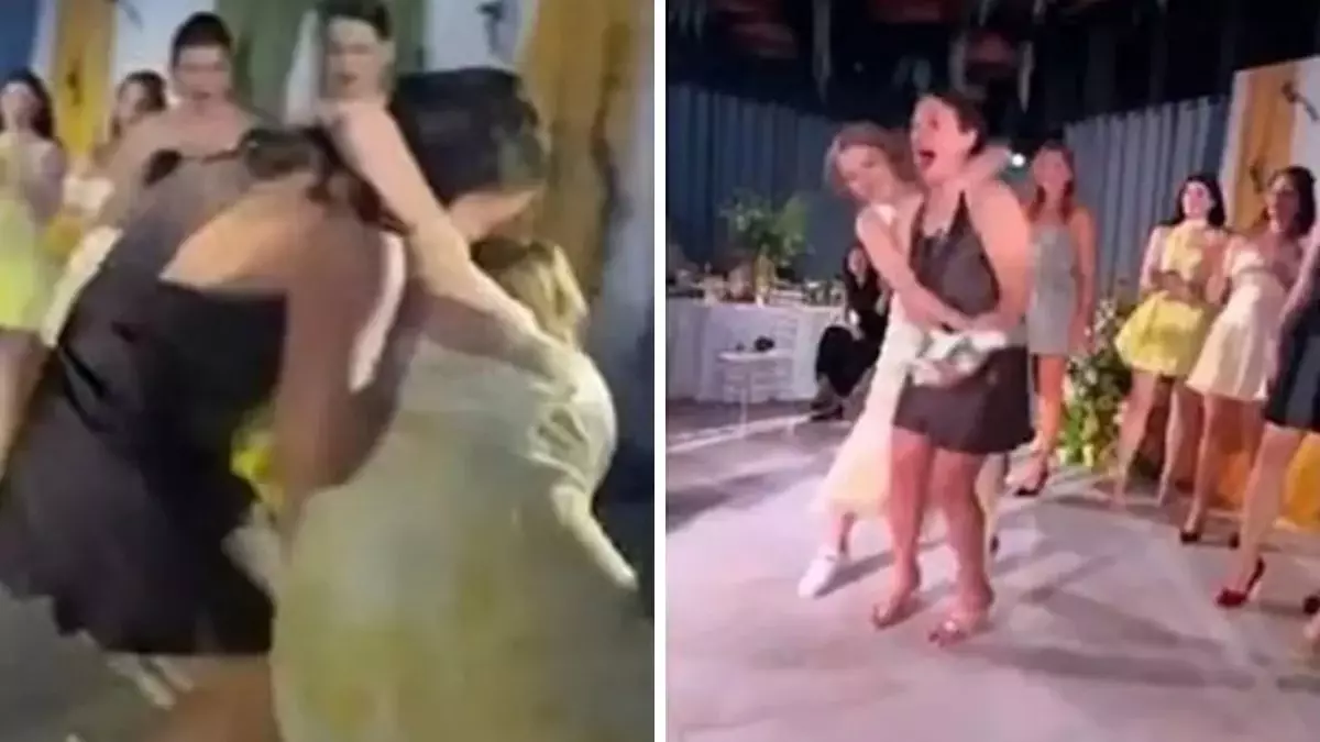 Düğünde çiçek kapma yarışı kavgaya dönüştü