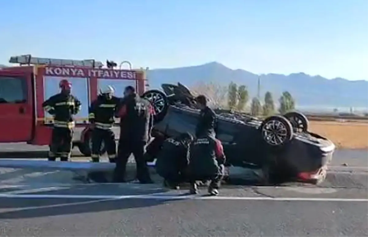 Konya'da Otomobil Takla Attı: 3 Yaralı
