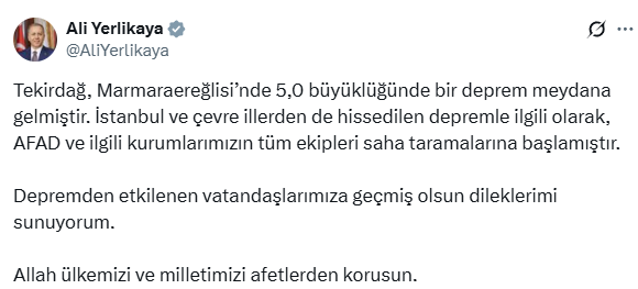 marmara da 5 buyuklugunde deprem istanbul da 19110023 3023 m