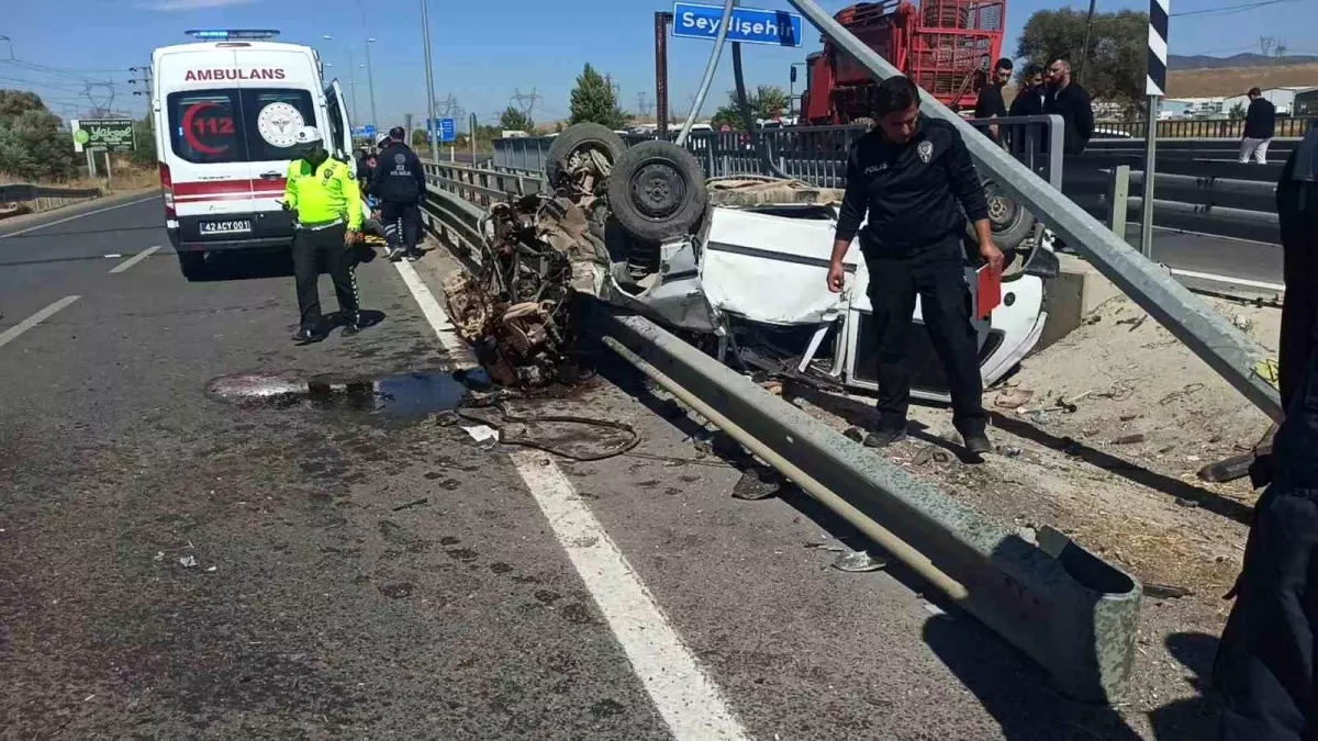 Konya'da trafik kazası: 2 yaralı