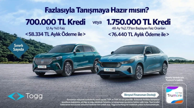togg dan 700 bin tl ye kadar sifir faizli kredi 19110602 9012 m