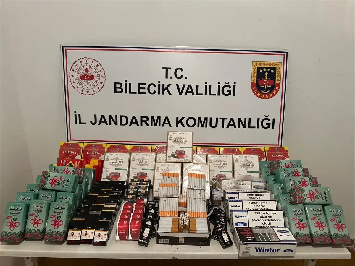 Bilecik'te Jandarma Operasyonu: Kaçak Sigara ve Çay Ele Geçirildi