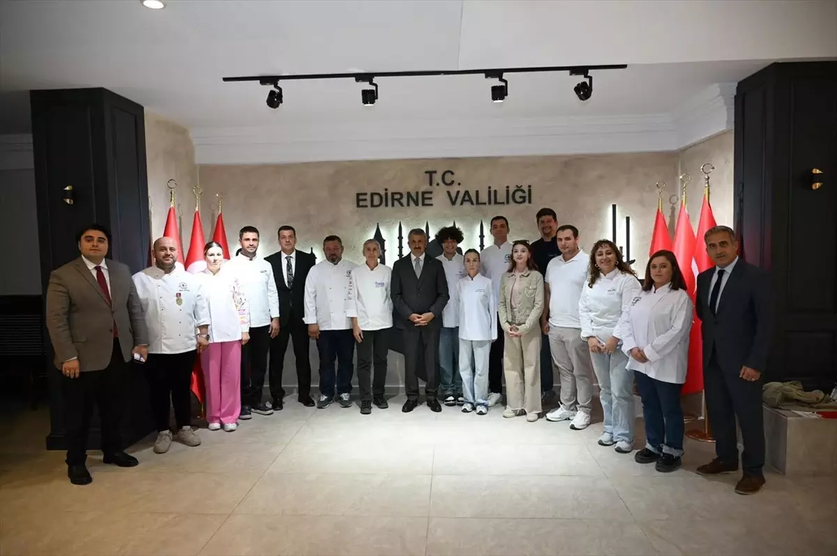 Edirne Valisi Yunus Sezer, Gastronomi Festivali Şeflerini Kabul Etti