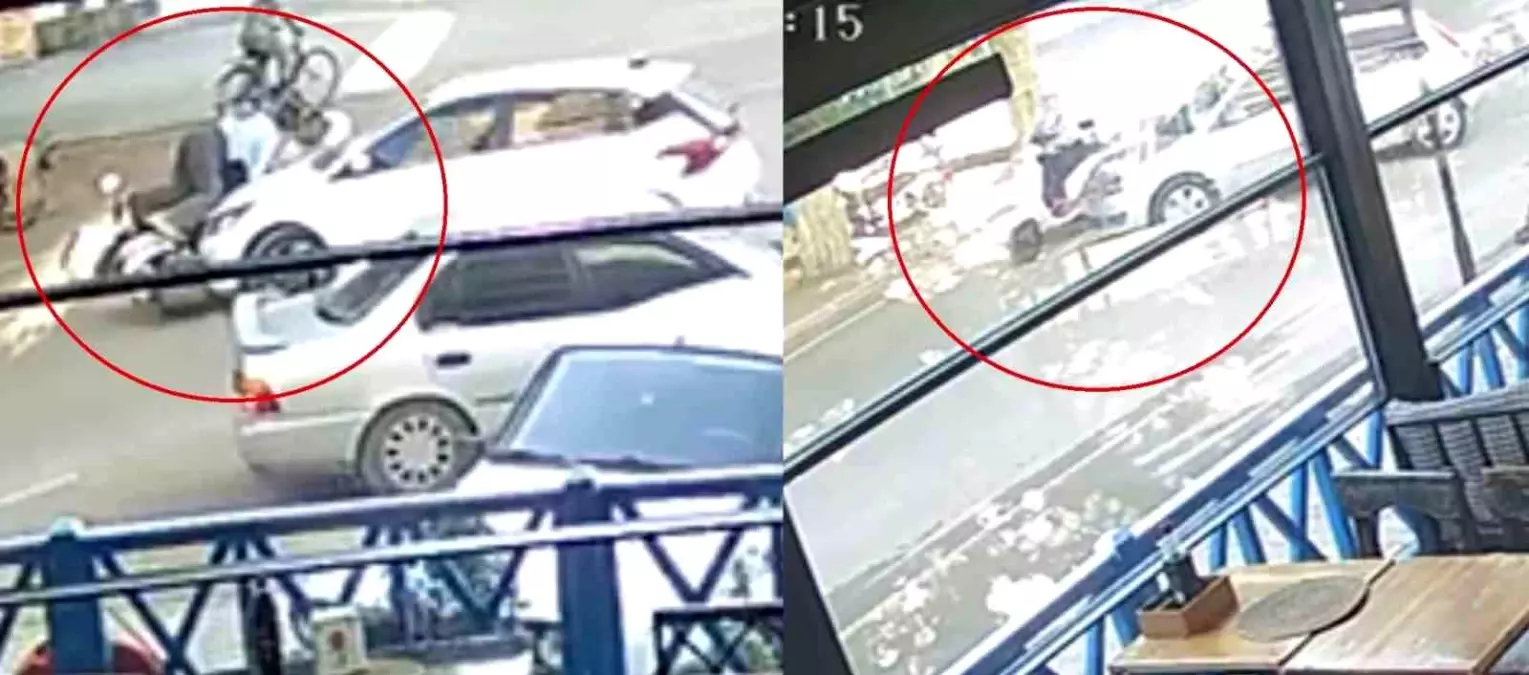 Adana'da Motosikletli Kadın İki Defa Aynı Yerde Kaza Geçirdi