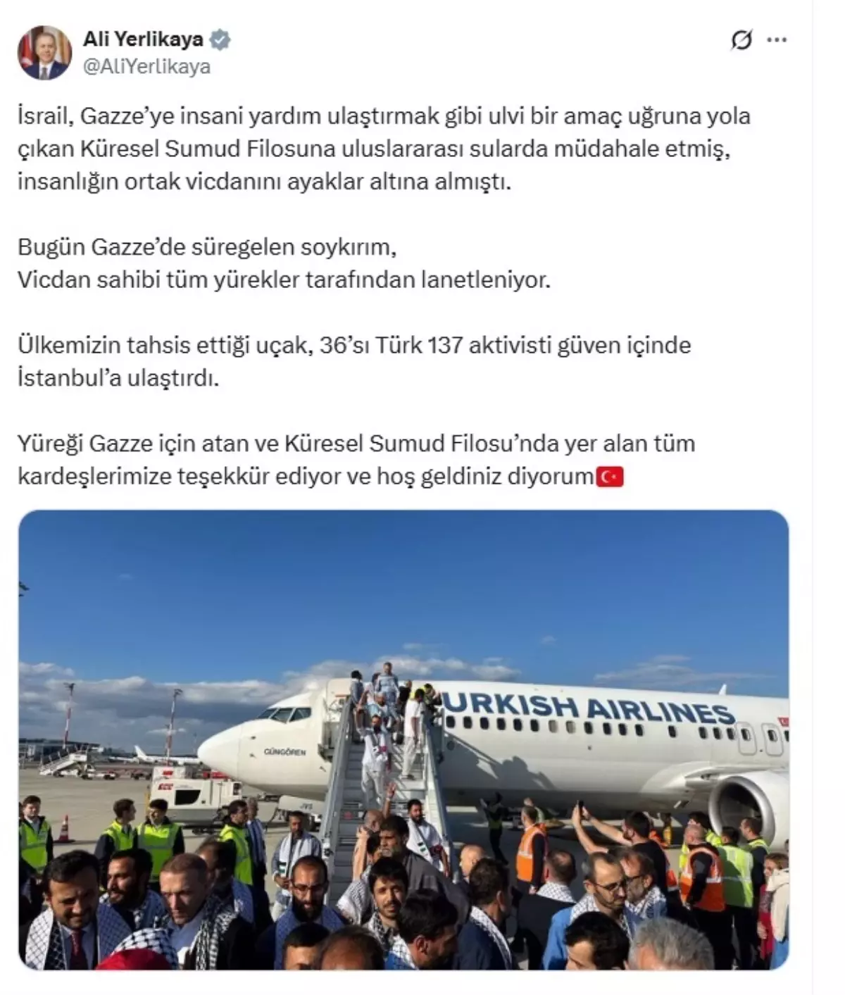 İçişleri Bakanı Yerlikaya'dan Gazze Açıklaması
