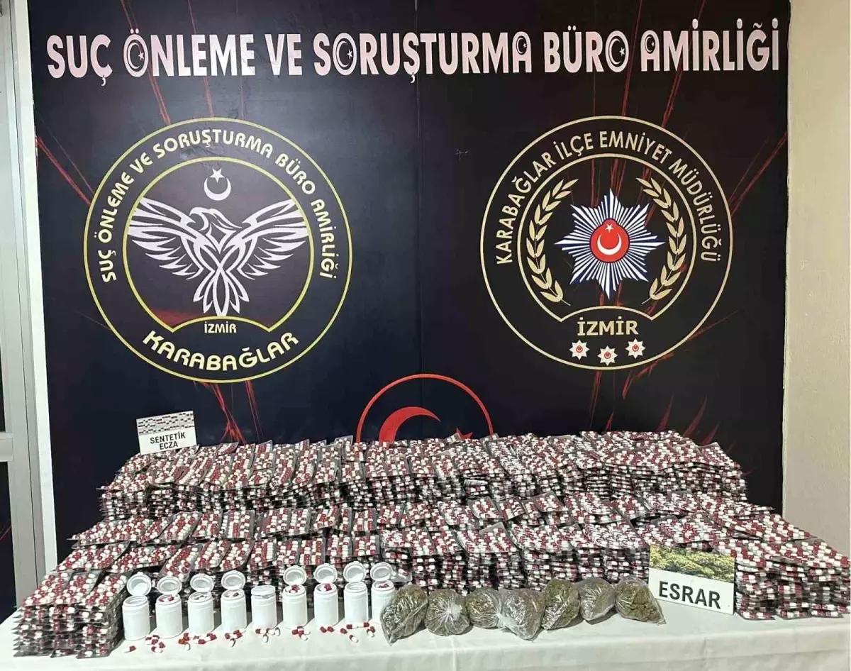 İzmir'de Uyuşturucu Operasyonu: 33 Binden Fazla Sentetik Hap ve Esrar Ele Geçirildi