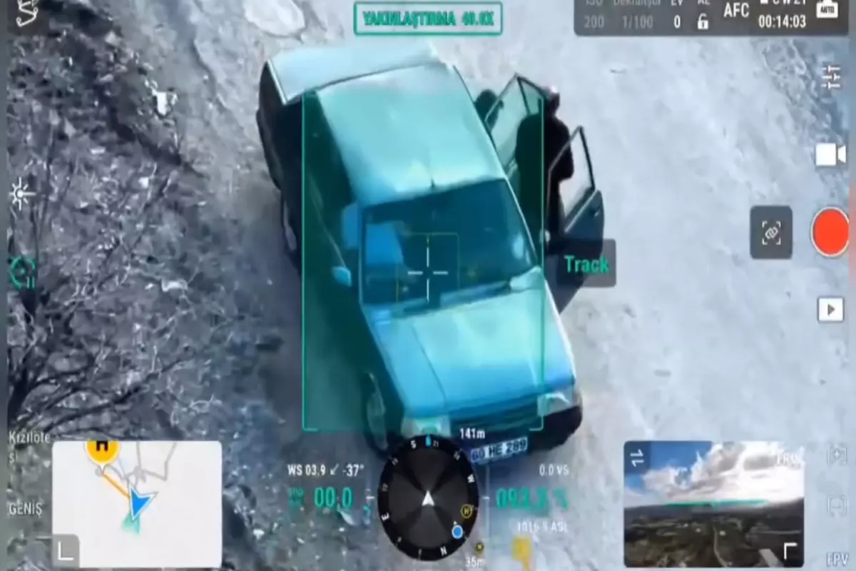 Jandarmayı gören sürücünün 'uyanıklığı' işe yaramadı! Dron kamerası her şeyi kaydetti