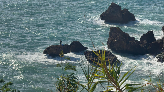 Stranded on the rocks, he got bored waiting for the teams and saved himself