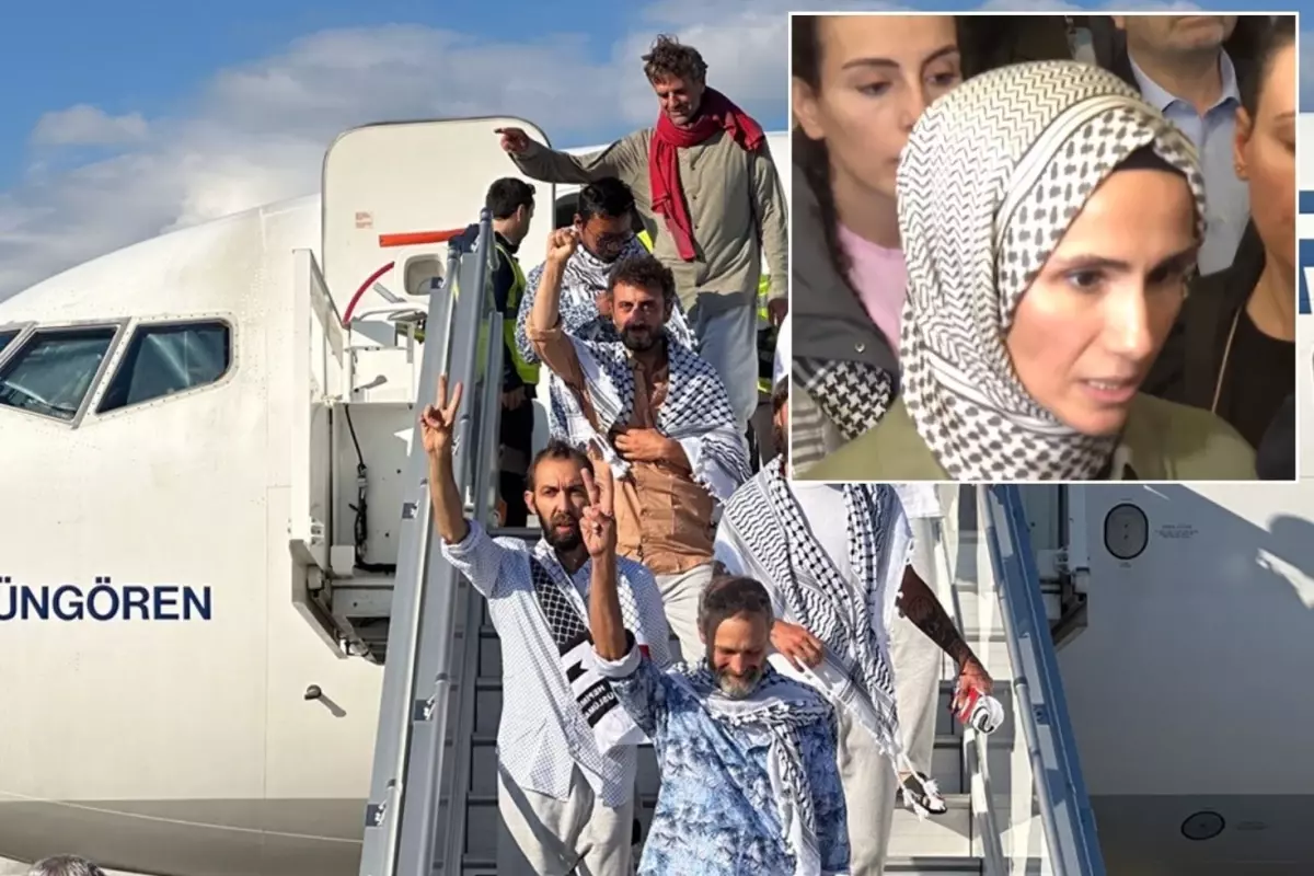 Sümeyye Erdoğan Bayraktar, İsrail'in saldırısına uğrayan aktivistleri karşıladı