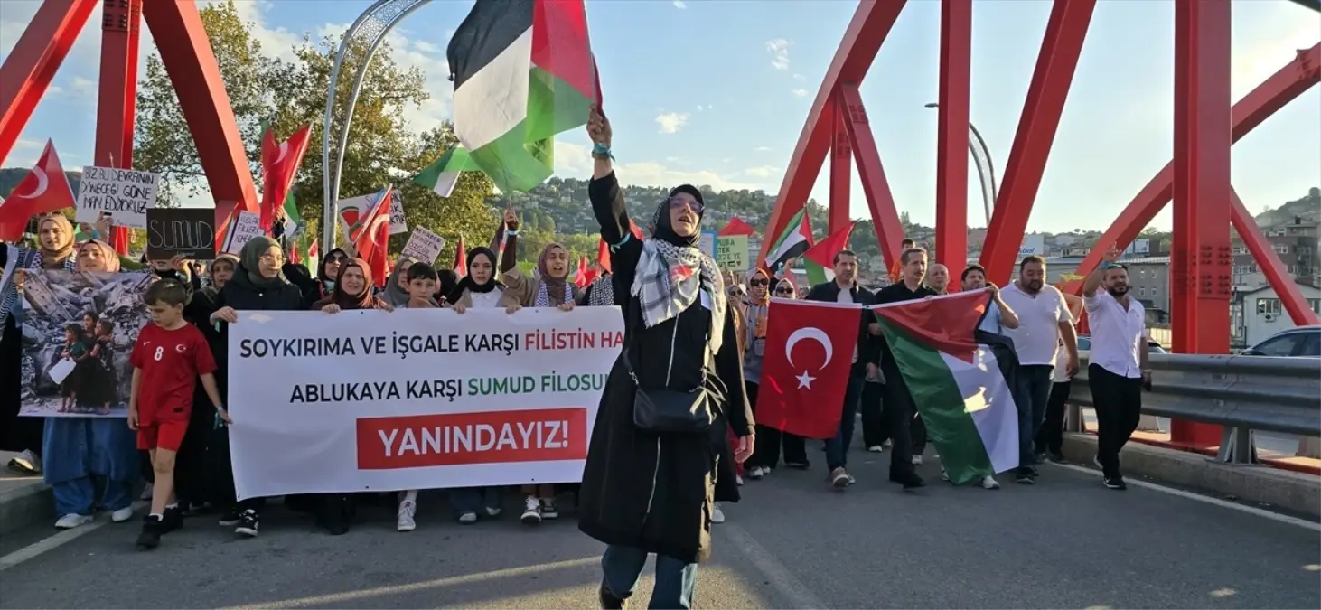 Zonguldak'ta Gazze İçin Destek Yürüyüşü Düzenlendi