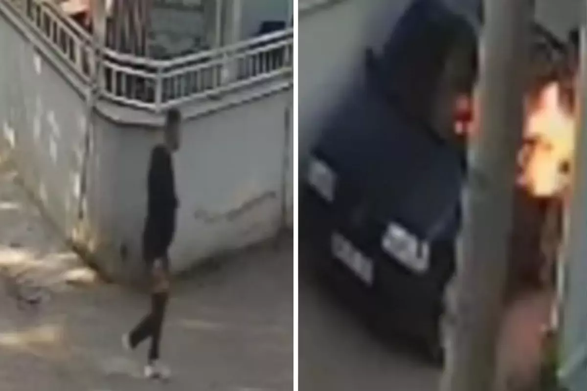 Husumetlisinin aracını kundakladı! O anlar kameralarda