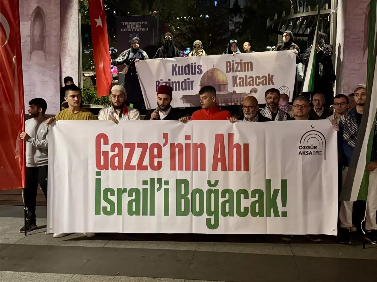 Trabzon'da İsrail'in Gazze'ye saldırıları protesto edildi