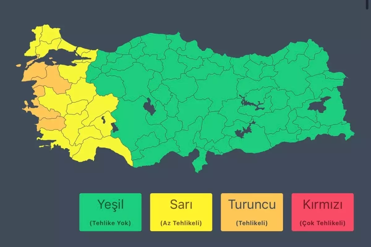 Ege Bölgesi İçin Turuncu Kodlu Sağanak Uyarısı