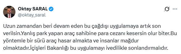 oktay saral dan icisleri bakanligi na cagri bu 19119418 8705 m