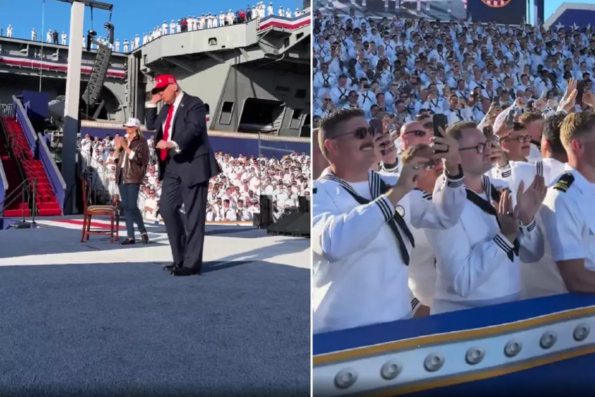 Trump dans figürleriyle binlerce askeri coşturdu