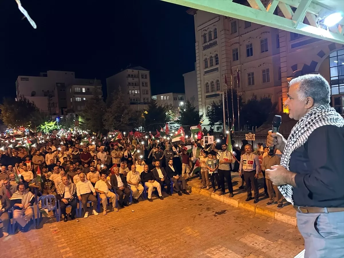 Adıyaman'da Gazze Saldırılarına Protesto Yürüyüşü Düzenlendi