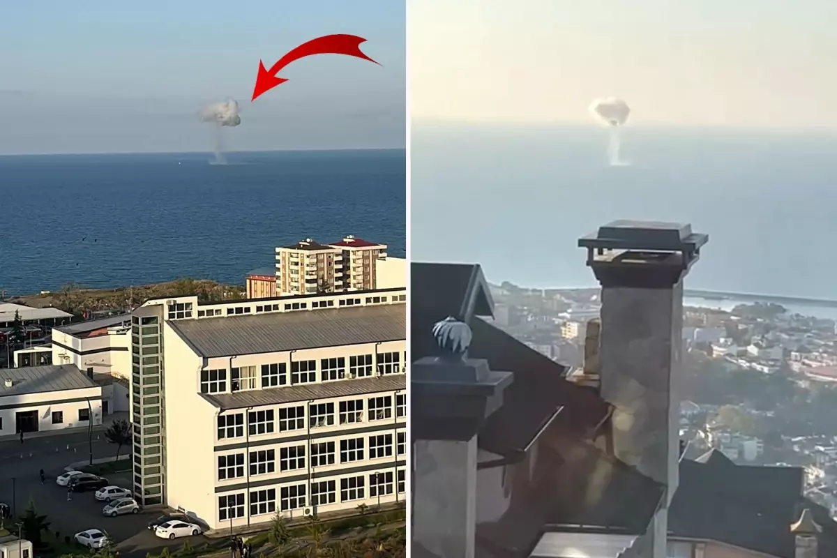 Denizdeki patlama Trabzonluların yüreğini ağzına getirdi